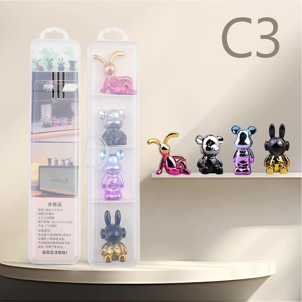 4 шт. забавный медведь центральная консоль украшения приборная панель автомобиля украшения аксессуары офис подарки для дома украшения авто декор украшения