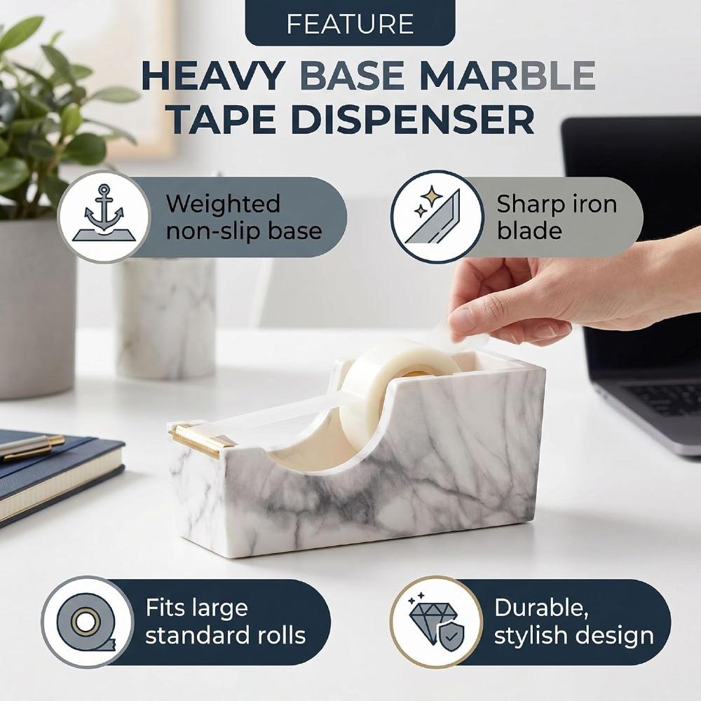 Heavy Duty Base Tape Roll Holder Acrylic Desktop Tape Dispenser For School Supplies