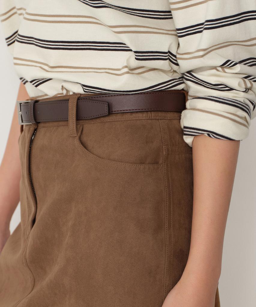 Musinsa Standard Woman Women'S Synthetic Suede Mini Skirt [Light Brown]