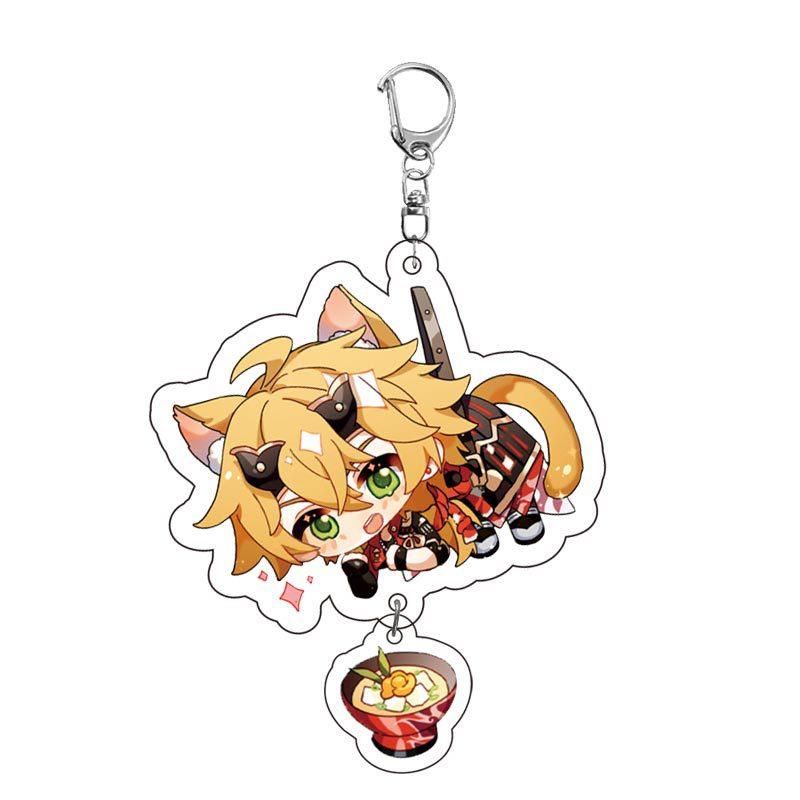 Game Keychains Acrylic Figure School Bag Keychian Holder Key Ring For Children Girl Men Accessories