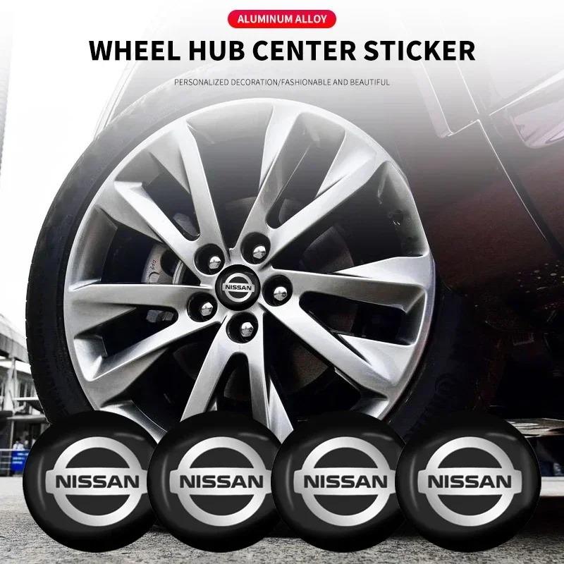 4pcs 56mm Car Wheel Center Decal Hub Sticker For Nissan X-trail Qashqai Note Juke Leaf Sentra Patrol Car Styling