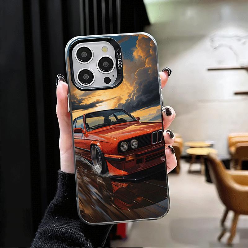 Классический Винтажный Ретро Автомобиль Мягкий Чехол для Телефона для iPhone 15 16 17 Pro Max 17Air 16E 14 Plus 13 12 Mini Ударопрочный Чехол Задняя Панель