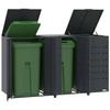 VidaXL Wheeled Storage for Bins for 3 Bins Anthracite, Bin Storage, 3279983