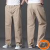 Мужские утепленные брюки прямого покроя для осени и зимы, ветрозащитные повседневные брюки свободного покроя, брюки больших размеров