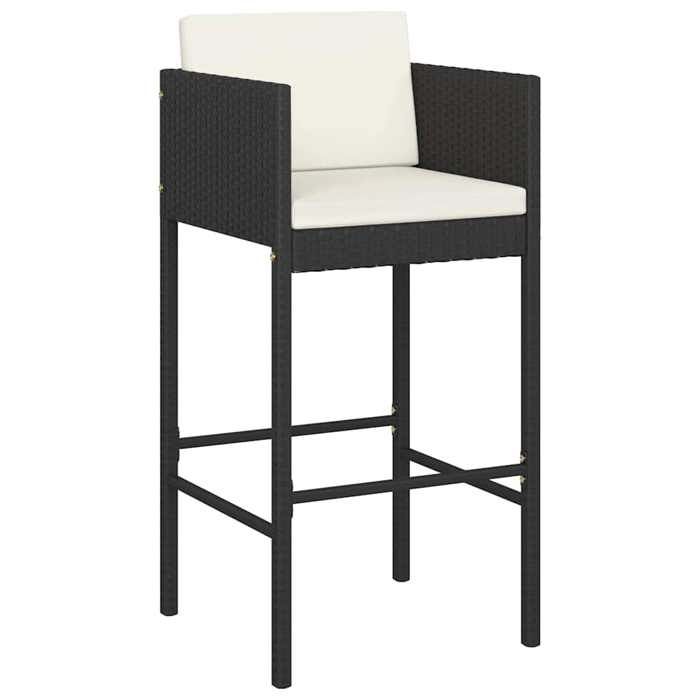 Maison Exclusive - Ensemble de bar de jardin 5 pcs et coussins Résine tressée Noir
