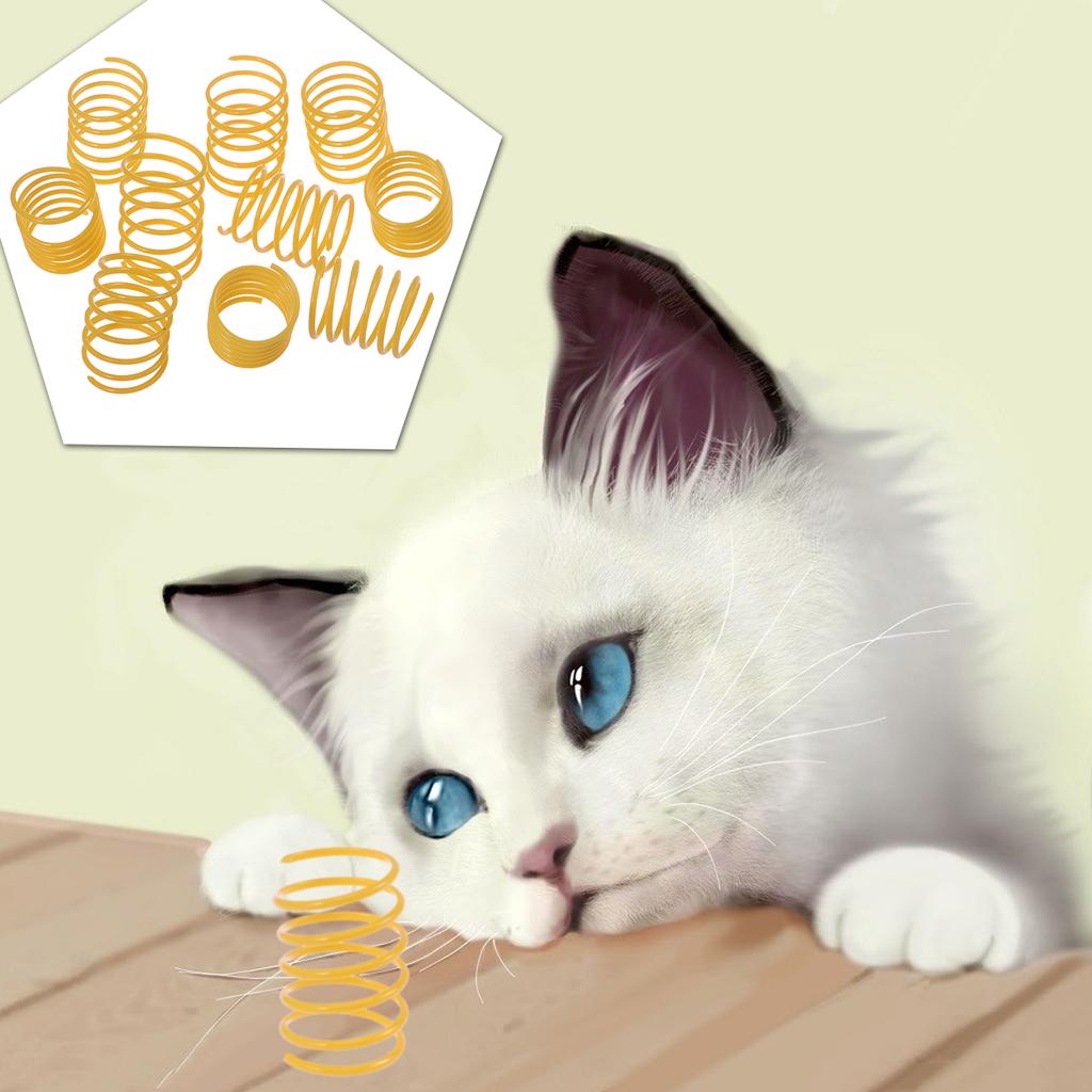 10 шт. Игрушки-пружинки для питомцев, Кошачья пружинка-спираль, Кошачья пружинка для махания, Активная пружинка для кошки