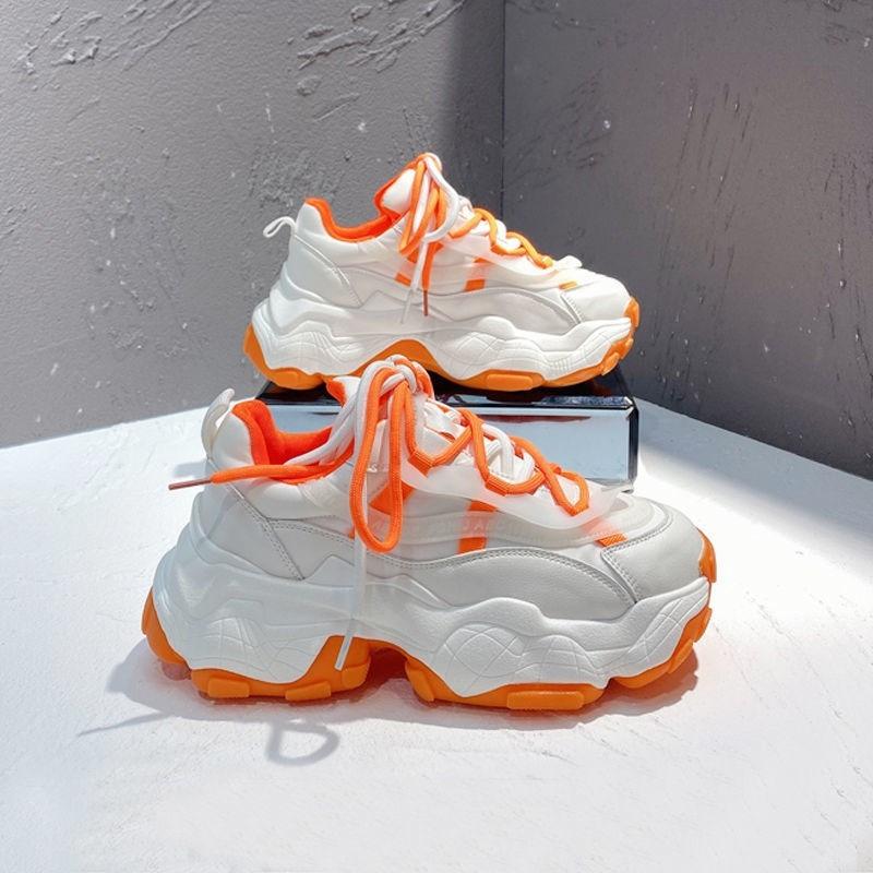 Кроссовки женские 2024 весна-лето новые модные на толстой подошве увеличивающие рост женские повседневные вентилируемые спортивные кроссовки