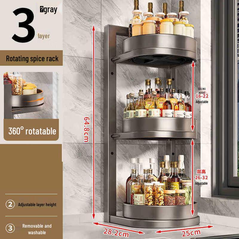 Mi Ling 3-Tier Rotating Kitchen Spice Rack