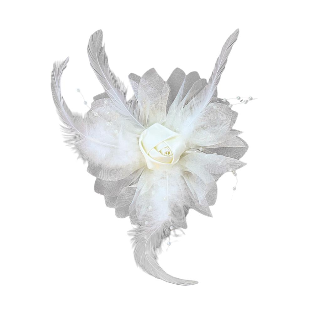 Feathered Organza Rose Flower Appliques Silk Flower Craft Project Making Materials 3D Flower Patches Sewing On Applique