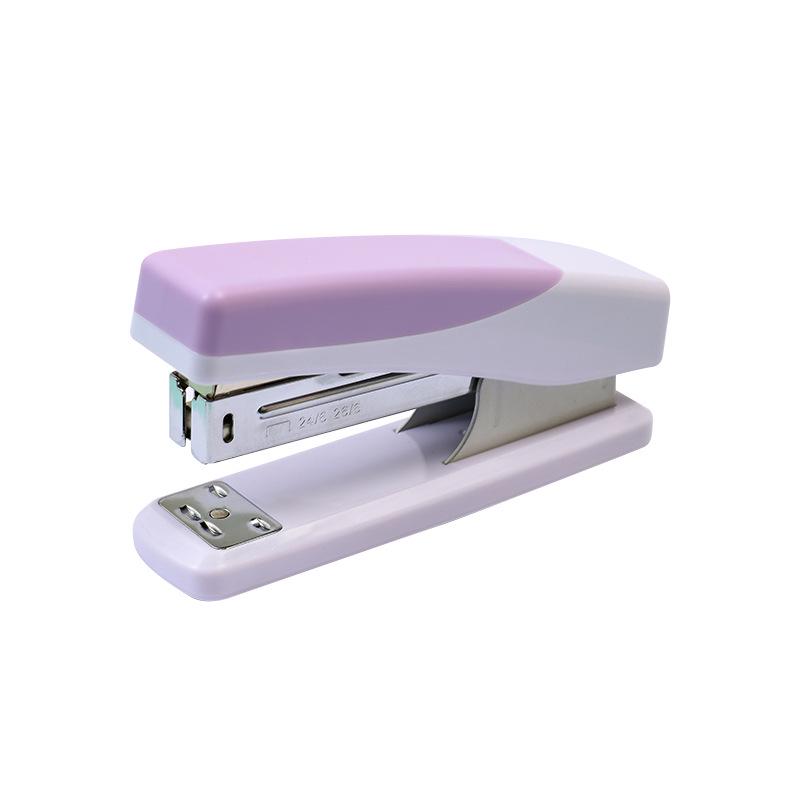Портативный степлер цвета макарон: Средний, экономящий труд степлер для офисных и студенческих канцелярских принадлежностей.