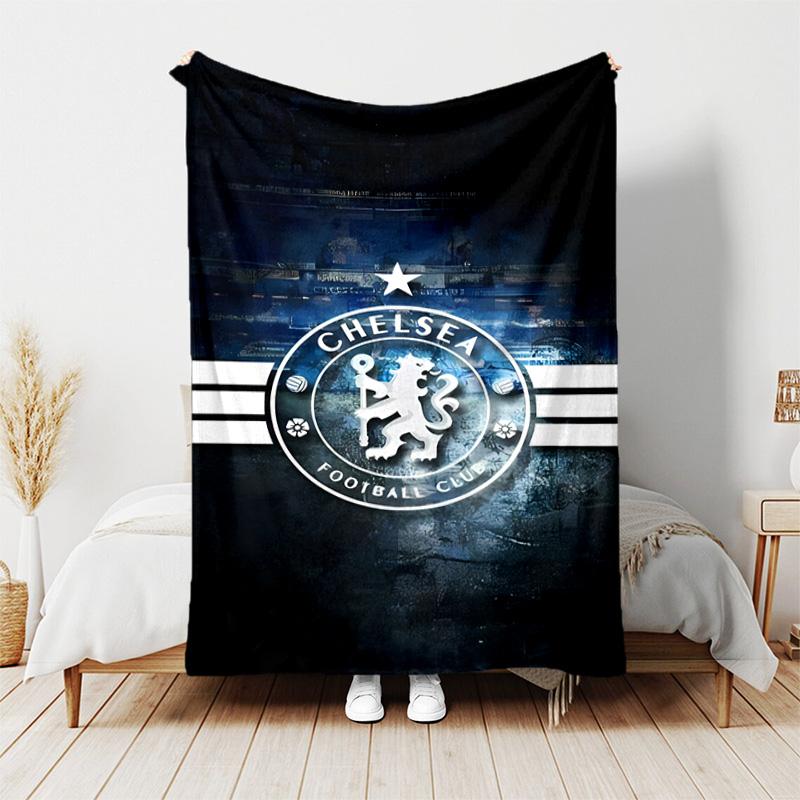 1pc Blanket - Chelsea FC logo Print Design, Lightweight Blanket for Sofa, Bed- Soft &Warm, Gift for All Seasons