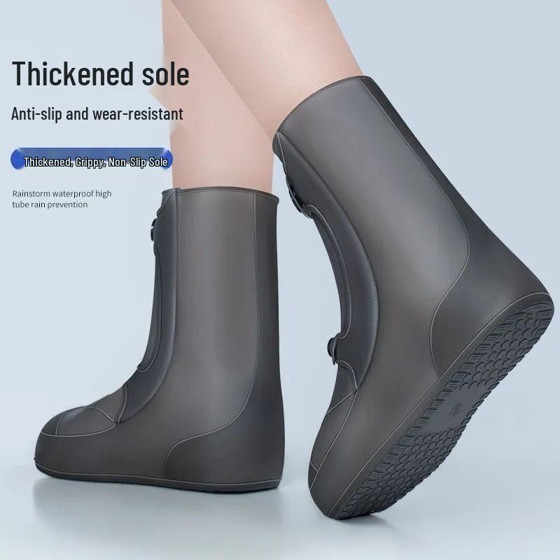 Children's and Men's Waterproof Non-slip Rain Boot Covers - Reusable, Wear-resistant Silicone for Cycling and Outdoor Use.