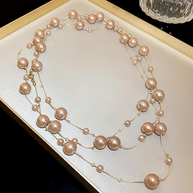 Элегантное и очень длинное ожерелье, модная и универсальная цепочка для свитера, ретро и элитный аксессуар.