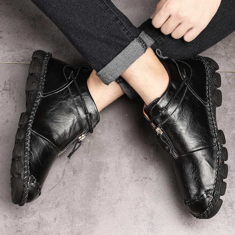 Leather Casual Shoes with Trendy Design Fits True To Size for Spring/Autumn Outdoor Hiking Sneakers Men Fits True To Size 48