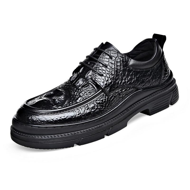 Кожаные туфли мужские с рисунком крокодила осенние дышащие новые деловые повседневные формальные мужские туфли модные первый слой коровьей кожи