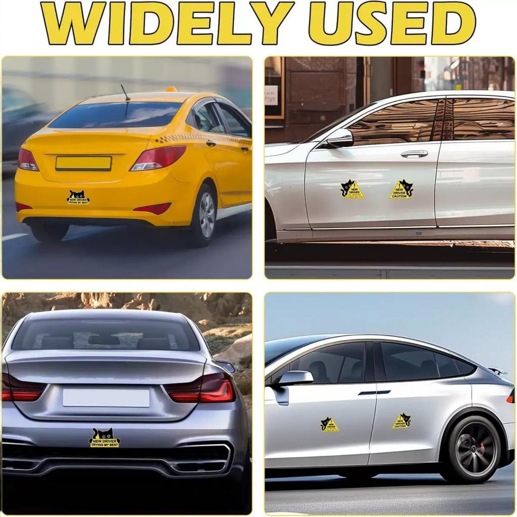 3 шт. Светоотражающие наклейки для вождения, Забавные идентификационные наклейки, Знаки безопасности для начинающих водителей