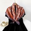 Новый шелковый шарф женский шарф с принтом кешью шарф-накидка атласный шарф атласный шарф большой квадратный шарф-шаль
