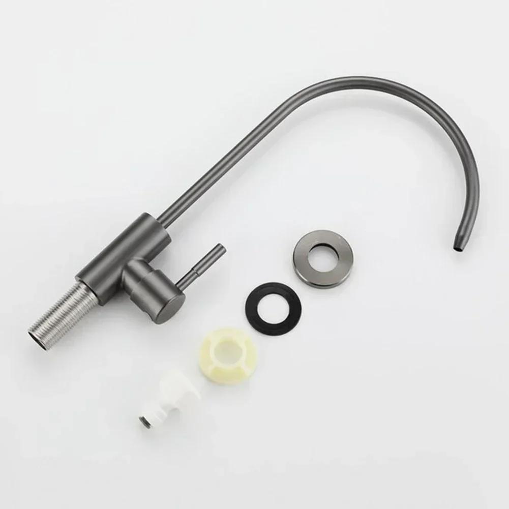 Фильтр для очистки воды Смеситель для кухонной мойки Смеситель для прямой питьевой воды из нержавеющей стали Поворотный одинарный кран для холодной воды