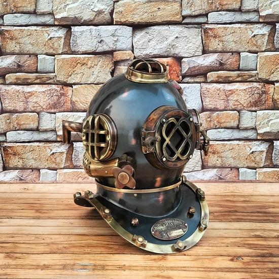 45,72 см Морской шлем для дайвинга Шлем для подводного плавания с аквалангом ВМС США Mark V Водолазный шлем с деревянной основой