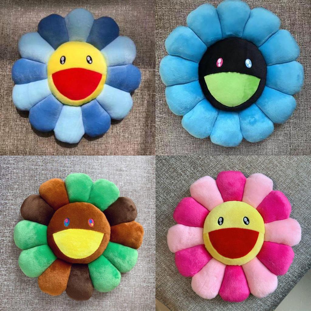Яркая и красочная 40-сантиметровая плюшевая подушка в виде радужного цветка Такаси Мураками для детей