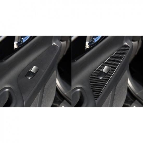 2Pcs Carbon Fiber Interior Rear Door Control Cover Trim For Nissan Altima Sedan