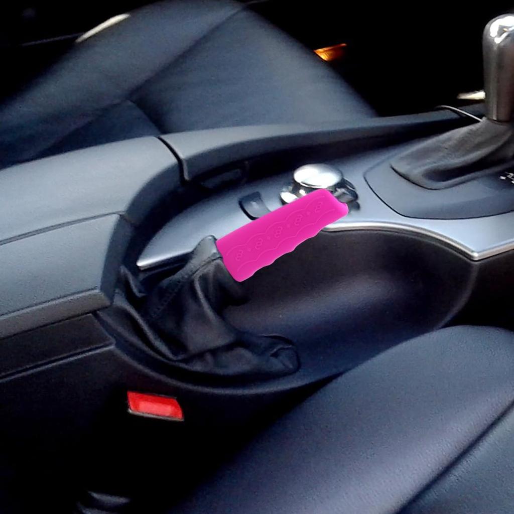 uxcell Car Handbrake Cover Silicone Handbrake Boot Case Protector Decoration Cover Pink Car Car