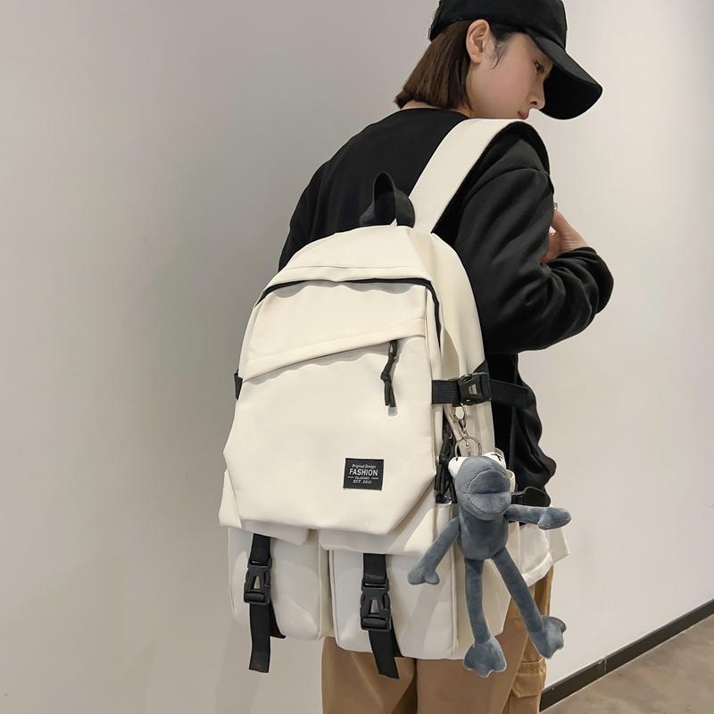 Женский рюкзак в стиле кампуса, однотонный мужской рюкзак, студенческий школьный рюкзак большой емкости
