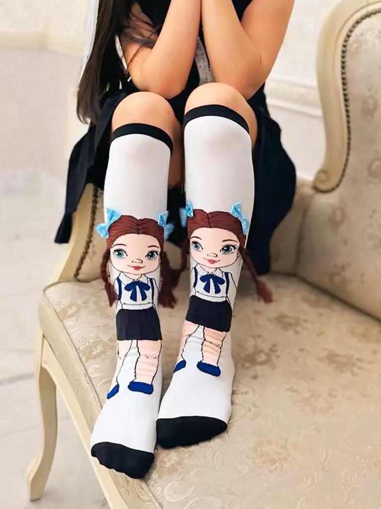 3D милые детские носки средней длины - с рисунками Микки, Минни и кролика