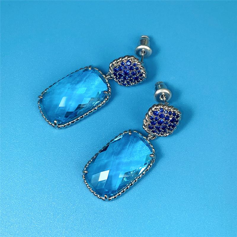 Роскошные женские серьги-подвески для вечеринки с яркими кристаллами CZ, нежный дизайн, подарок на годовщину, великолепные женские аксессуары