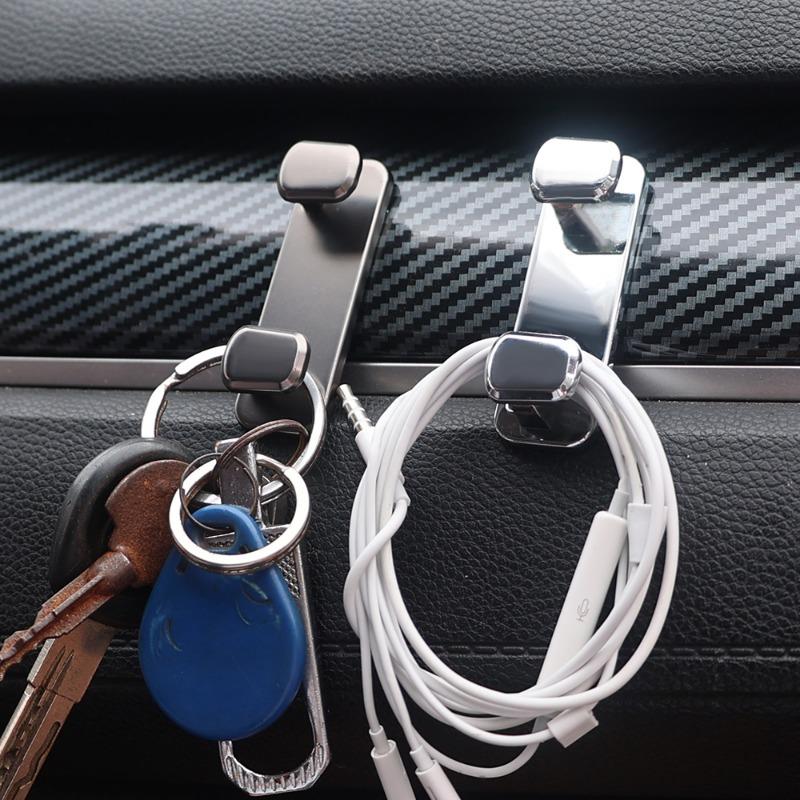 Автомобильные крючки из сплава, многофункциональная приборная панель автомобиля, центральная консоль, подвесной крючок для хранения, самоклеящийся крючок для спинки сиденья автомобиля