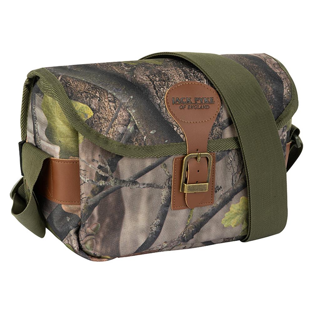 Jack Pyke Oak Leaf Leather Trim Camo Cartridge Bag
