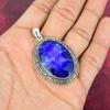 Подвеска с синим сапфиром, подвеска из драгоценного камня ручной работы, подвеска из стерлингового серебра 925 пробы, антикварные ювелирные изделия, для подарка на помолвку