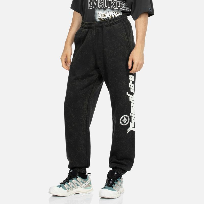 Evisu Мужские широкие спортивные штаны с принтом логотипа Aw23, стираные 2EAGNM3SP5246OSCT