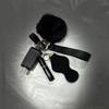 Держатель для гигиенической помады, набор ключей, 30 мл, флакон с дезинфицирующим средством для рук, браслет-брелок из искусственной кожи, брелок для женщин, 5 мл, пустой флакон для духов, помпон