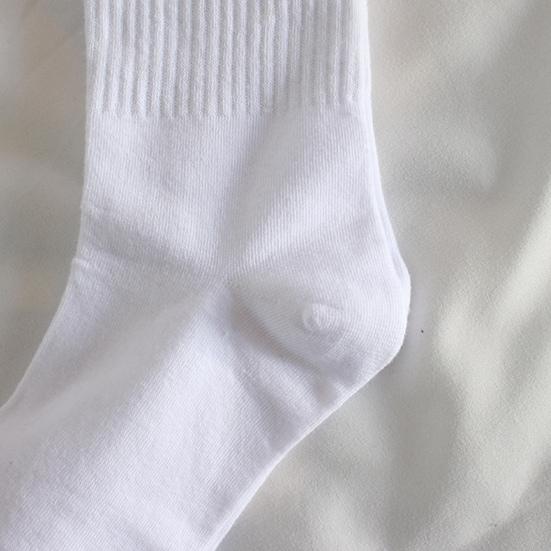 5 Pairs Cotton Crew Socks Stretchy Casual Calf Socks Ribbed