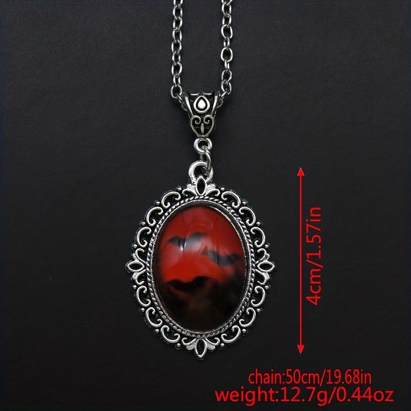 Готическое ожерелье с подвеской из смолы в стиле «Кровь летучей мыши» в стиле Дракулы, ожерелье с волшебным волшебством ведьмы, женские вечерние украшения