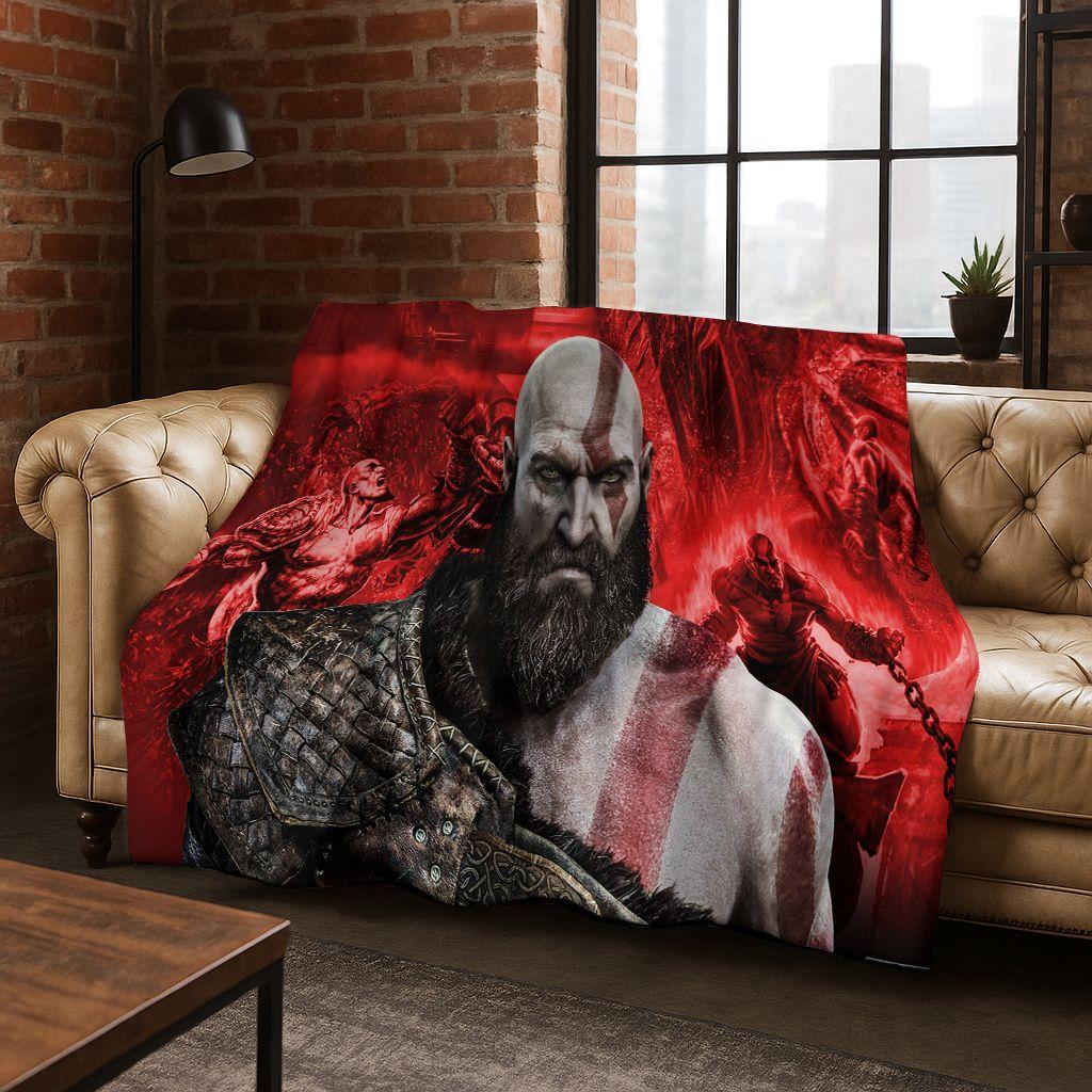 3A Classics God of War Kratos Игровой Геймерский Фланелевый Плед, Теплый и Уютный Мягкий Плед для Дома Спальни Кровати Дивана Детский Подарок