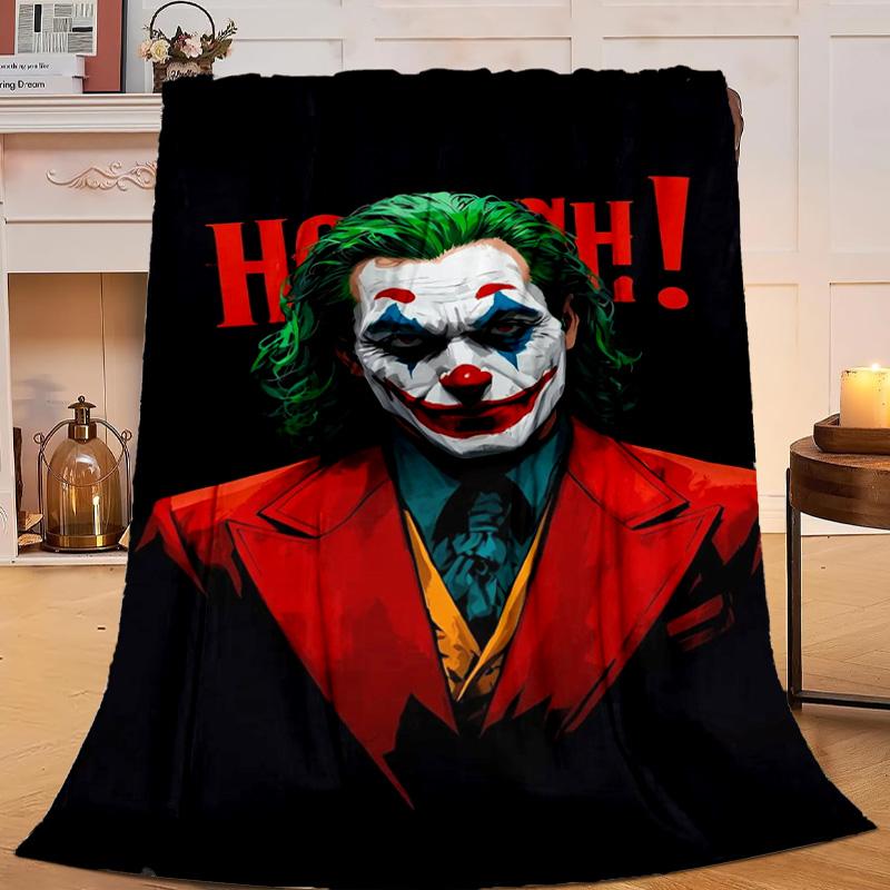 1PC Cool clown Pattern Flannel Blanket Gift, Suitable for Both Men And Women, Soft Ideal for Beds And Sofa, Birthday Or Christmas Gift