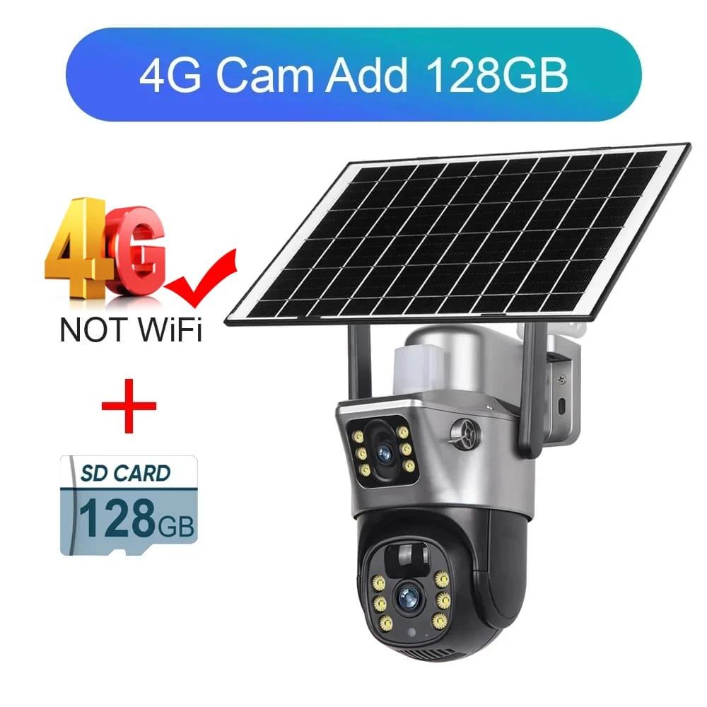 LS VISION 8МП 4K 4G Sim Солнечная Камера Двойной Объектив Wifi Уличная Водонепроницаемая Аккумуляторные IP Камеры PIR Ночное Видение Защита Безопасности