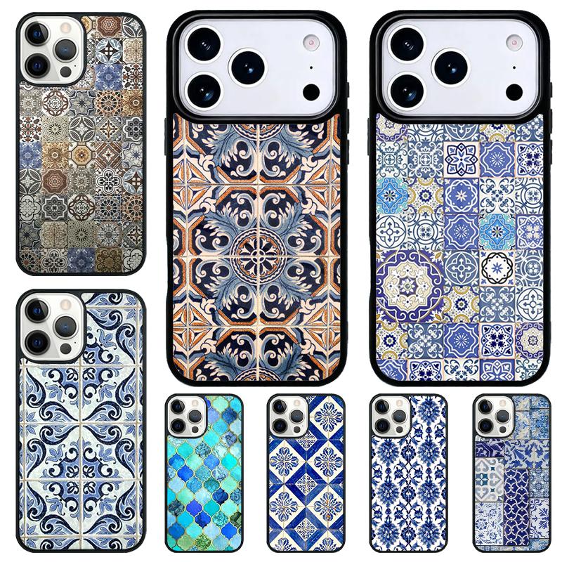 Арт Чехол для телефона с декоративной марокканской плиткой для iPhone 17 Air 16 15 11 12 14 13 Pro Max Ударопрочный чехол