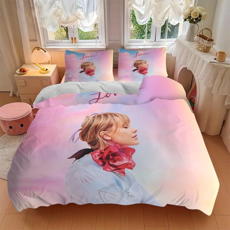 3Pcs Taylor Swift Lover Album Cover Bedding Sets For All Sizes New 3D Printed Bed Cover Comforter Duvet Cover Pillowcase Bedroom Decoration