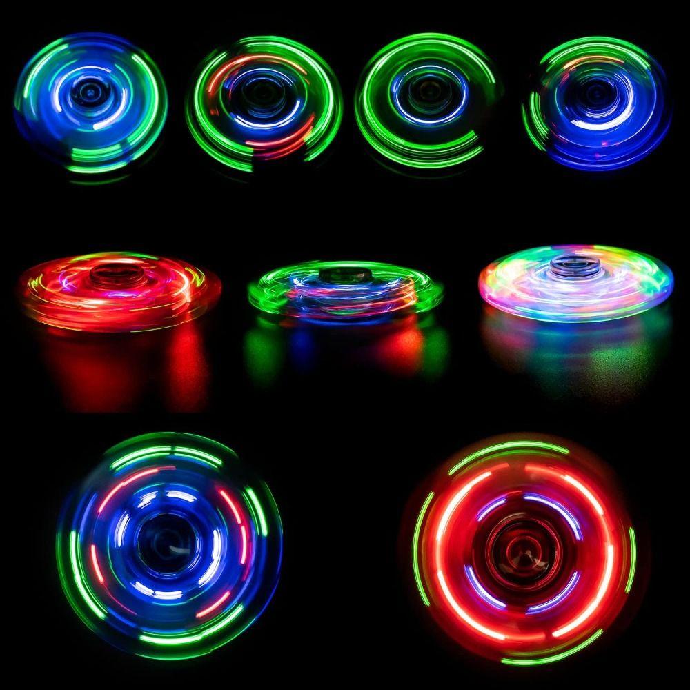 Rotating Pressure Reducing Fidget Spinner Hand Spinner LED Light Finger Toy Fingertip Gyroscope