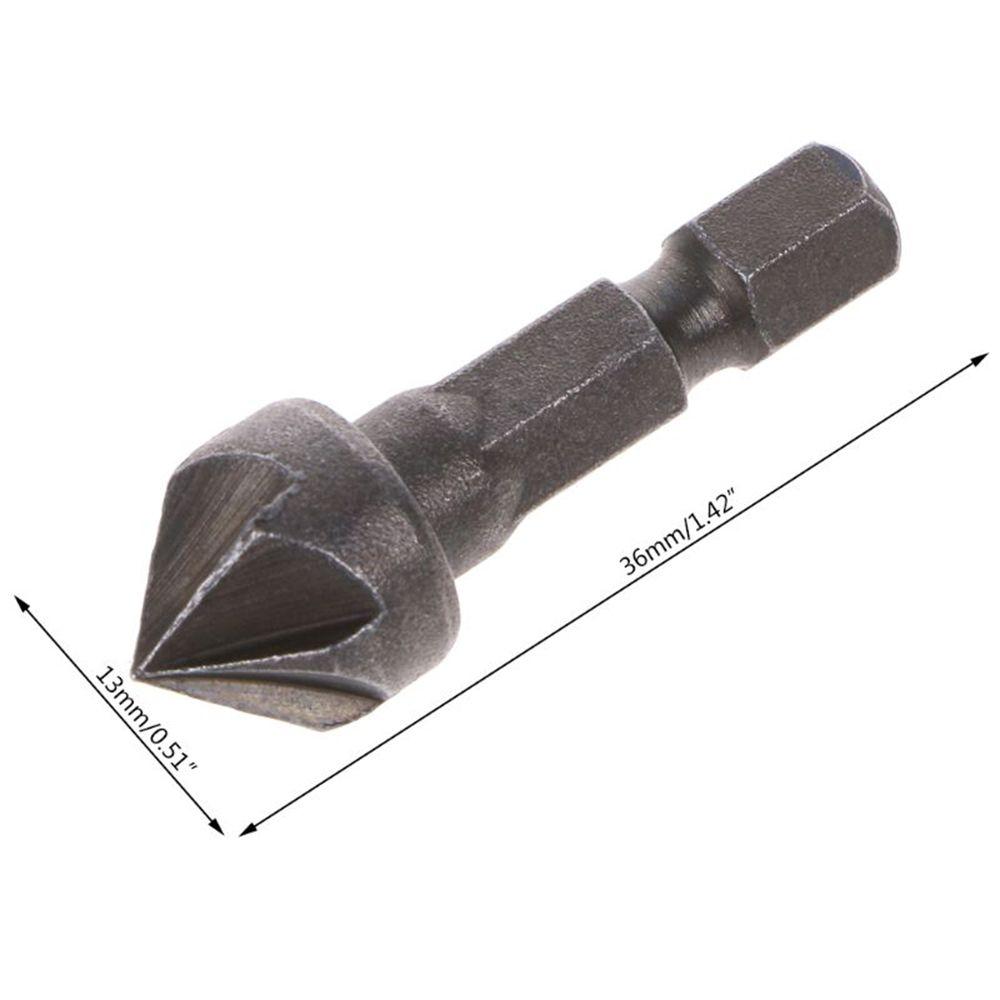 90 Degree Bevel Cutting 1/4" Hex Shank Deburring Drilling Chamfer Bit Cutter Countersink Drill