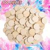 100pcs 2in Round Wooden Slices, Small Discs with Holes for DIY Art & Christmas Ornaments