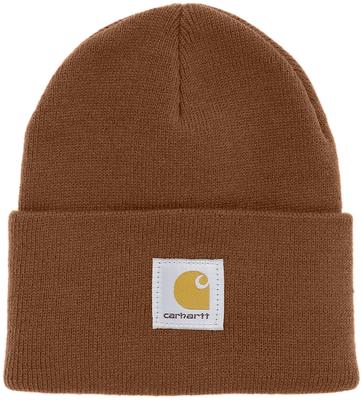 Carhartt Акриловая шапка-бини европейского размера F, коричневая, (Свободный размер)
