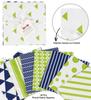 Soimoi Geometric Patterns Print  Precut 5-inch Cotton  Fabric  Quilting  Squares  Charm Pack DIY Patchwork Sewing Craft- Blue &
