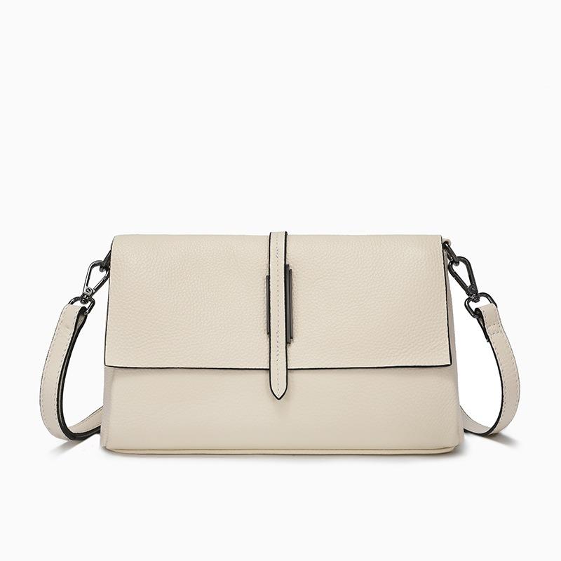 Cowhide Shoulder Bag Women's New Leather Women's Bag Retro Temperament Commuter Bag Niche Versatile Messenger Bag