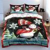 Snowman Ice Skating Scene Bedding Duvet Cover Set Duvet Cover Pillowcases  (1*Duvet Cover 2*Pillowcases, without duvet insert)