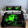 Green John Lennon Tribute Design Bedding Duvet Cover Set Duvet Cover Pillowcases  (1*Duvet Cover 2*Pillowcases, without duvet insert)