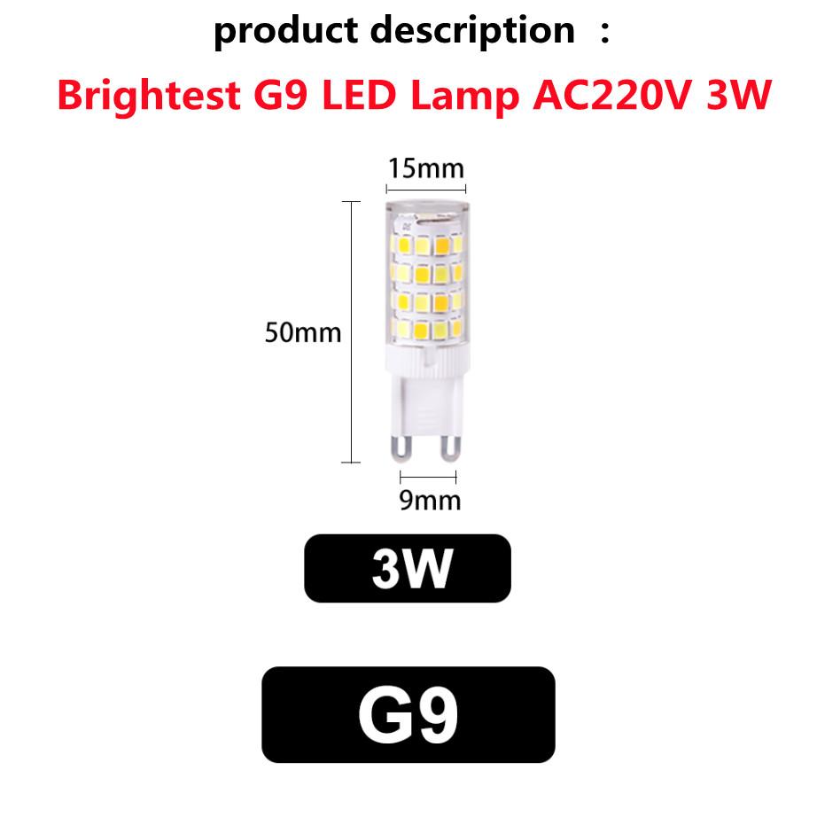 Светодиодная лампа G9 3W 5W 7W 220V Светодиодная лампа G9 SMD2835 Светодиодная лампа-кукуруза Замена галогенной лампы 30W 40W 50W 70W 80W высокая яркость
